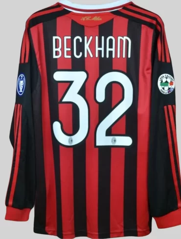 Ac milan 2009 2010 home red black italy ronaldinho beckham 23 80 (2)
