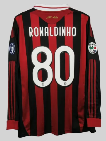 AC Milan 2009-2010 Home Long-Sleeve Football Shirt [As worn by Beckham,  Pirlo & Ronaldinho]