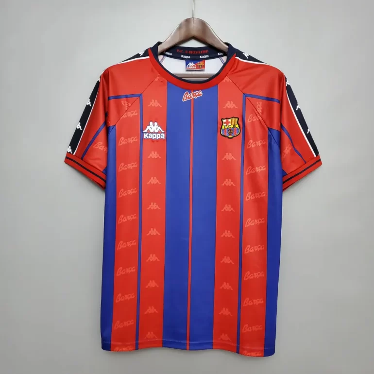 Barcelona classic retro 1997 1998 home shirt jersey top kit kappa red blue vintage (5)