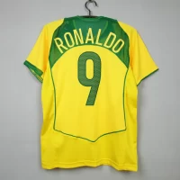 Brazil Ronaldo 9 World Cup 2002 Retro Football Jersey 