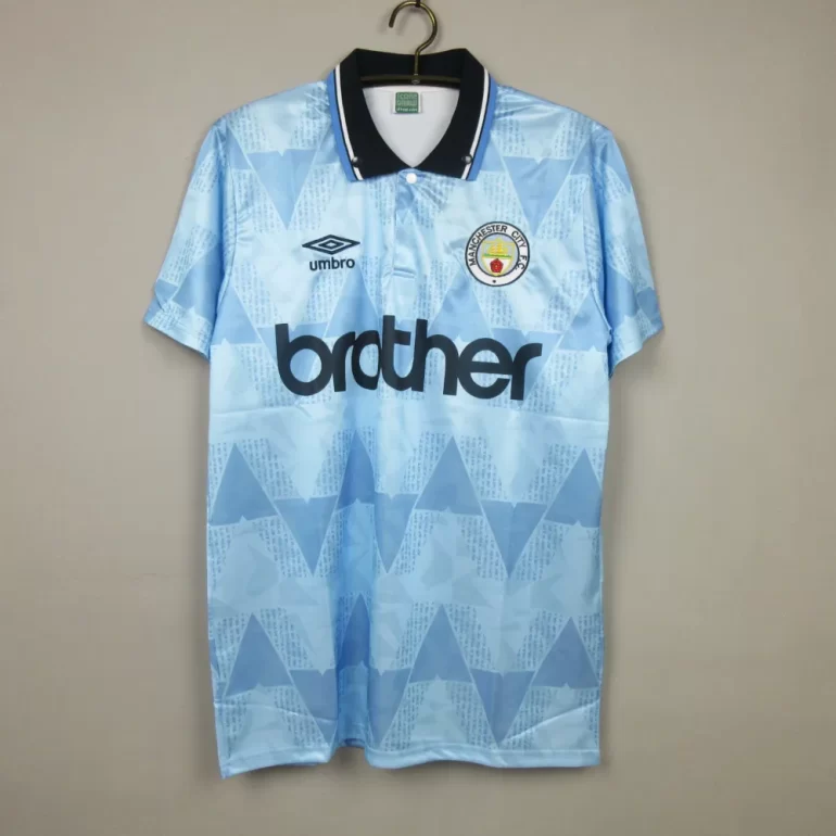 Manchester City Man City Retro classic gift home jersey shirt 1989 umbro brother collar sky blue (1)